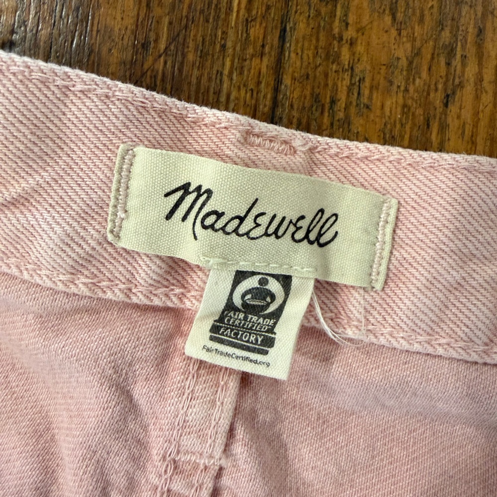 Madewell Baggy Straight Jeans | Light Pink Denim | Size 28 - Picture 5 of 6